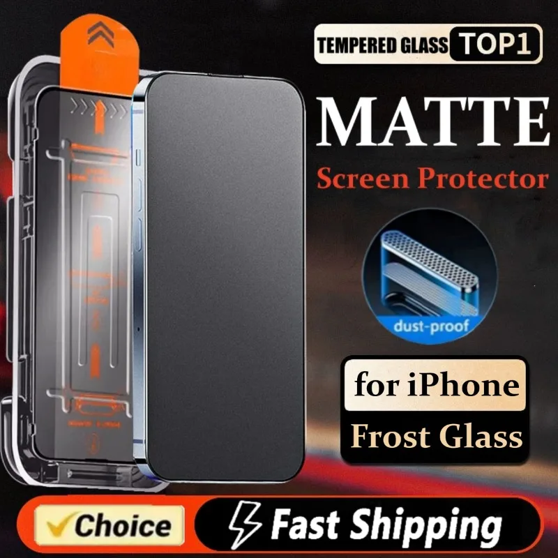 Senior Easy Froster Tool Tempered Glass for IPhone 15 14 13 12 11 Pro Max Matte Screen Protector for IPhone X XR XS Plus Glass