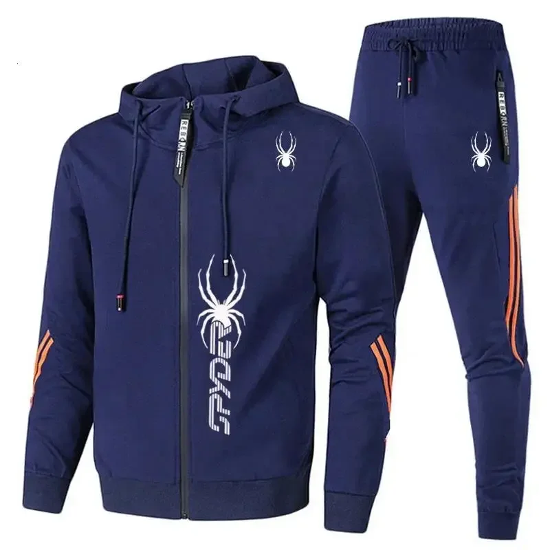 2024 Nieuwe Mode Lente Herfst Heren Sportkleding Rits Trainingspak Sets Casual Joggingpakken + Broek 2 Delige Set