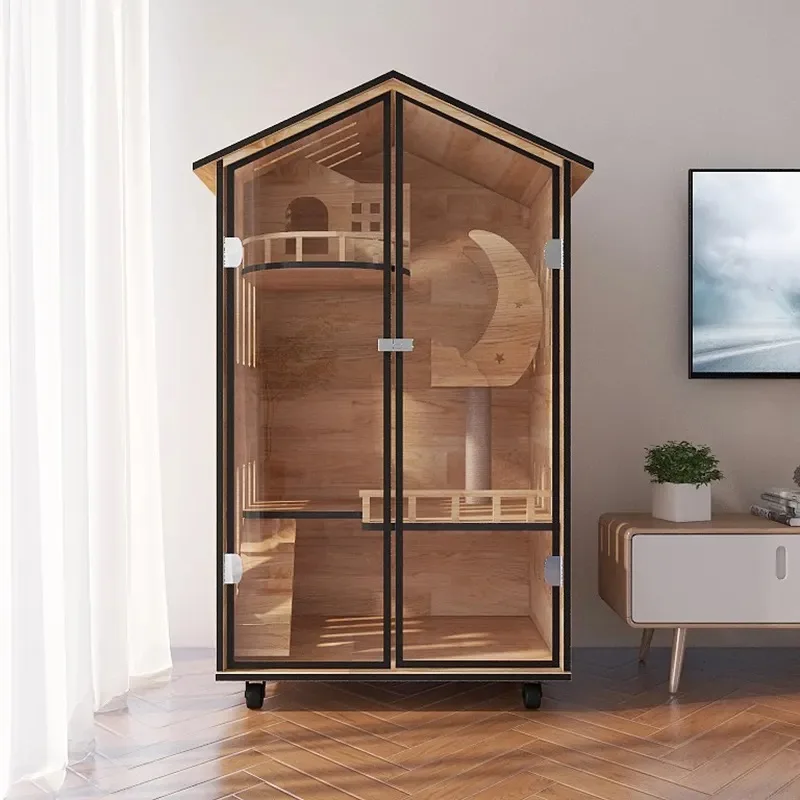 

Деревянная кровать для кошек, многофункциональный Домик из массива дерева, для домашних животных