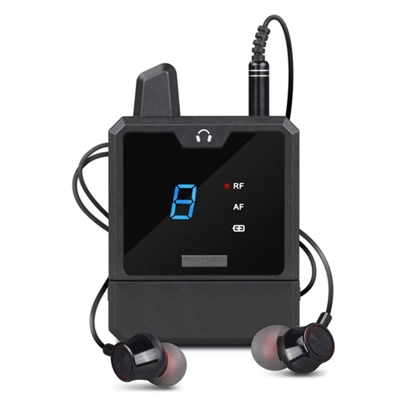 UHF IEM 무선 인이어 모니터 시스템, 미니 UHF 충전식, 음악 오디오 모니터링, 라이브 방송