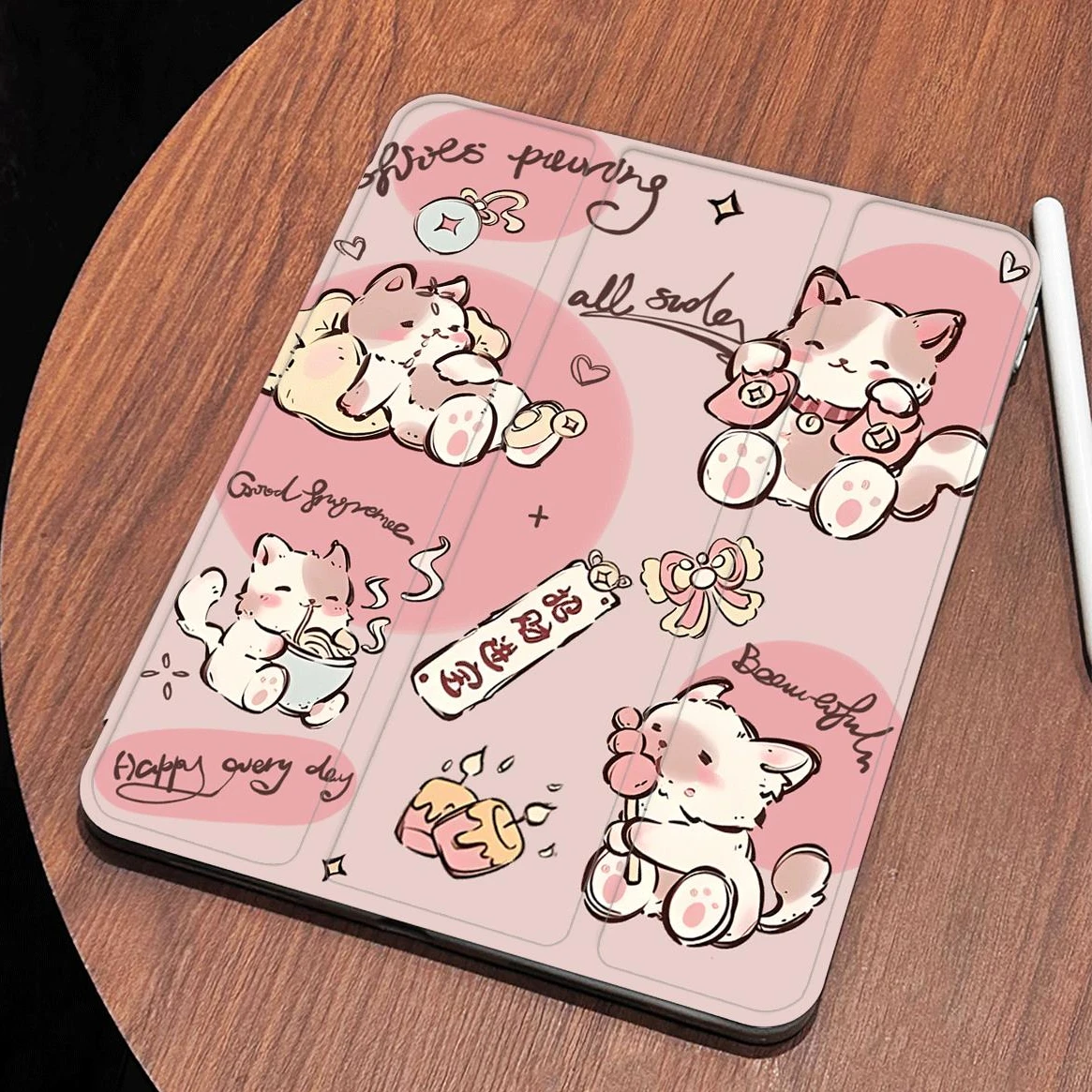 Fortune Cat Cover for IPad  Air 3 10.5 Case IPad 5th 6th 7th 8th 9th Gen Case IPad 10.9 2022 Pro 11 2020 9.7 2018 Mini 6 Case
