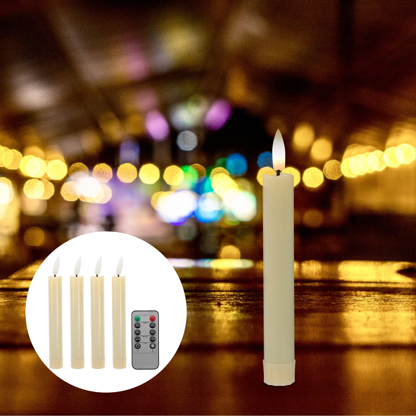 

1 set 1 Set Of Led Flameless Fake Candles Simulation Light Decor For Wedding Birthday Halloween Party Night Light Desktop