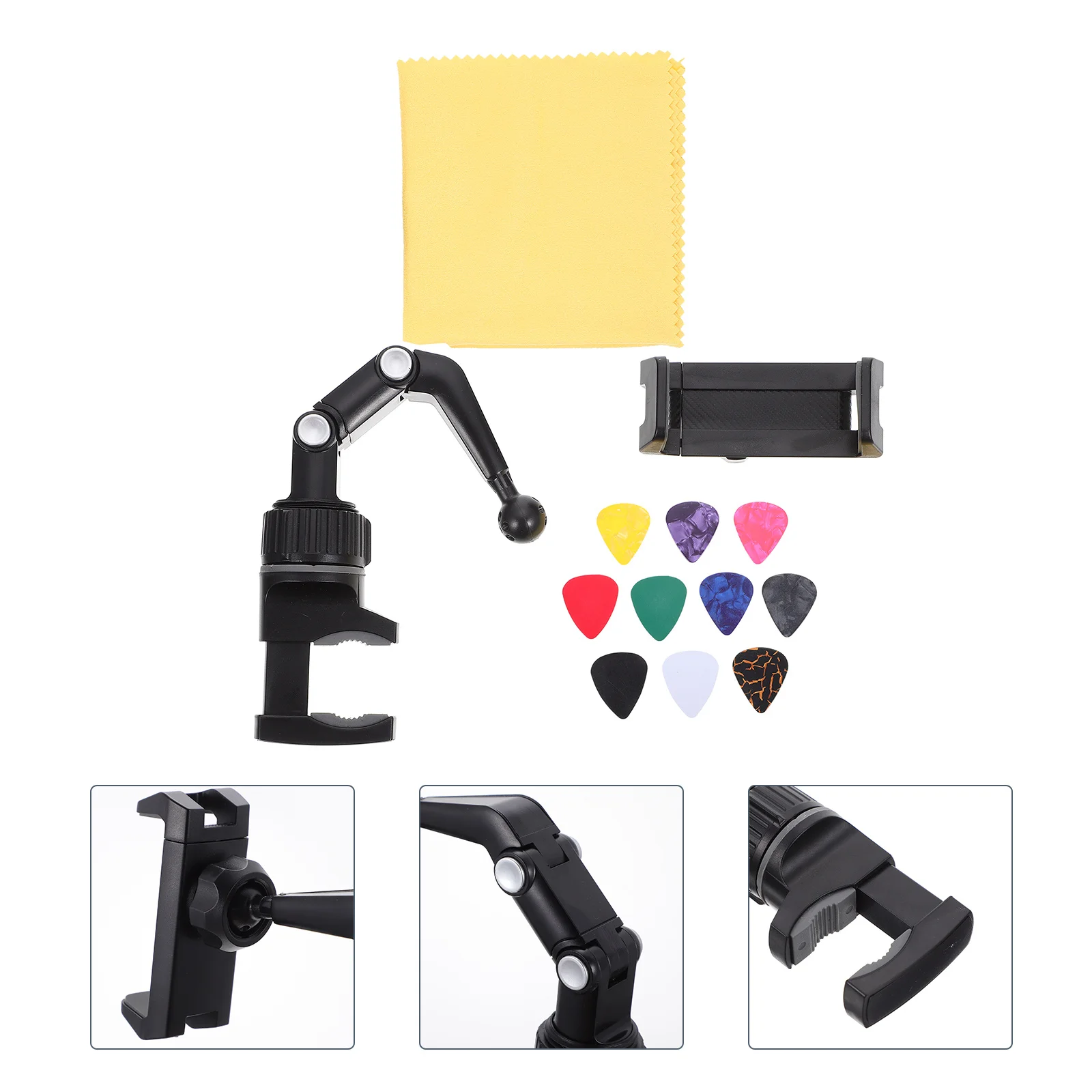 

Musician Mobile Phone Holder Clip-on Shelf Musical Instrument Playing Bracket for Instruments Adjustable Stand String Change