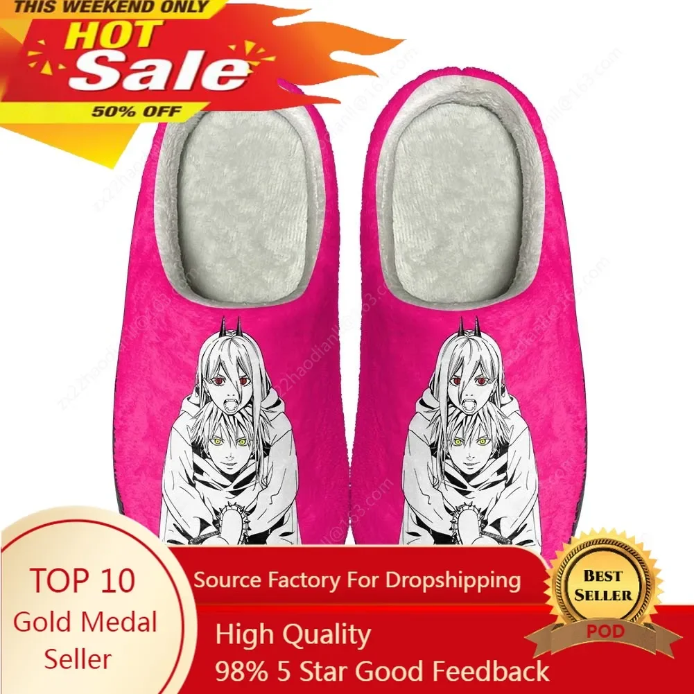 

Hot Anime Chainsaw Man Home Cotton Custom Slippers High Quality Men Women Plush Fashion Casual Keep Warm Shoes Thermal Slipper