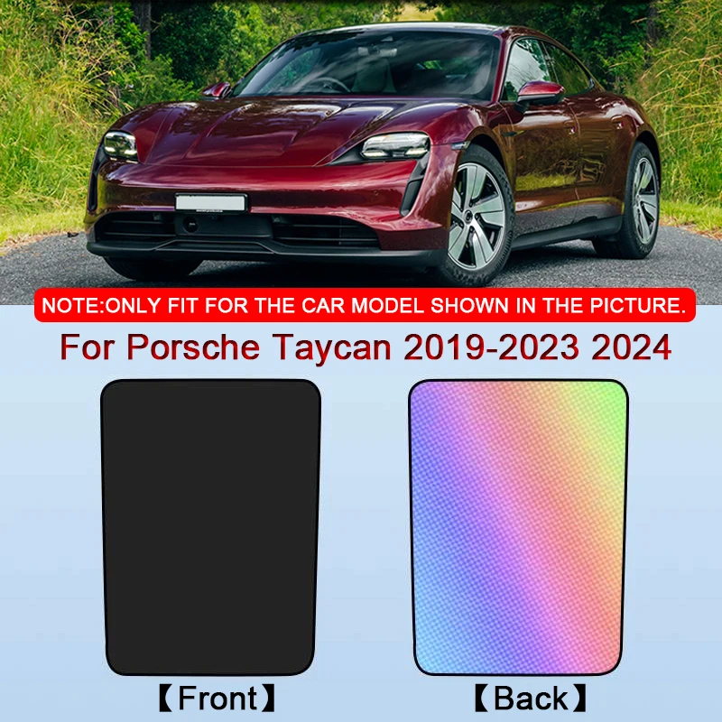 For Porsche Taycan 2019-2022 2023 2024 Colorful Ice Crystal Car Roof Sunshade Car Clip-on Sunroof Skylight Blind Shading Cover