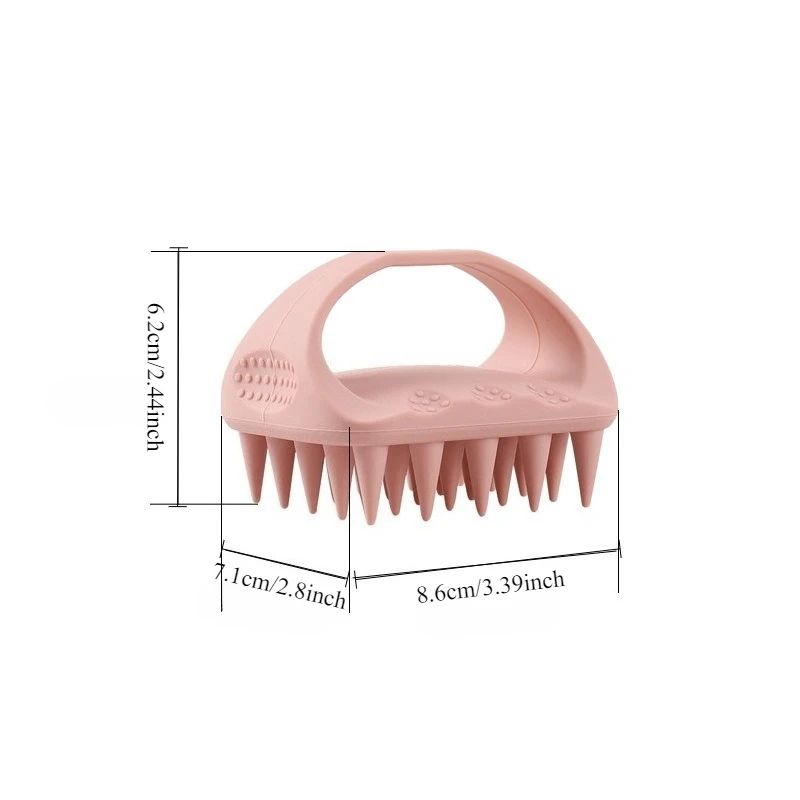 Silicone hair wash brush scalp massage silicone comb square thin hair wash brush