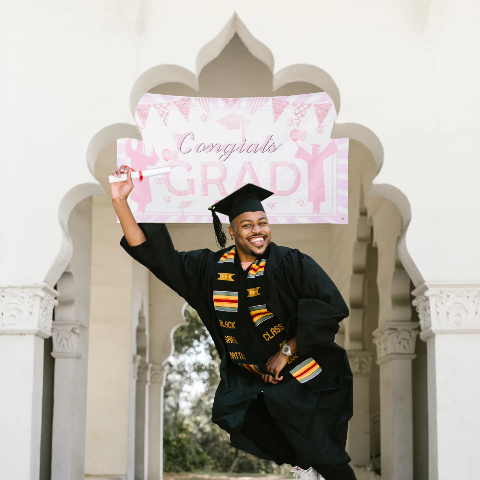 

Graduation Party Curtain Stage Performance Decorations Photo Props The Banner Polyester Graduate Backdrop Hanging