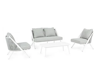 #Outdoor sofa, coffee table, Nordic modern minimalist homestay, villa, courtyard, balcony furniture
