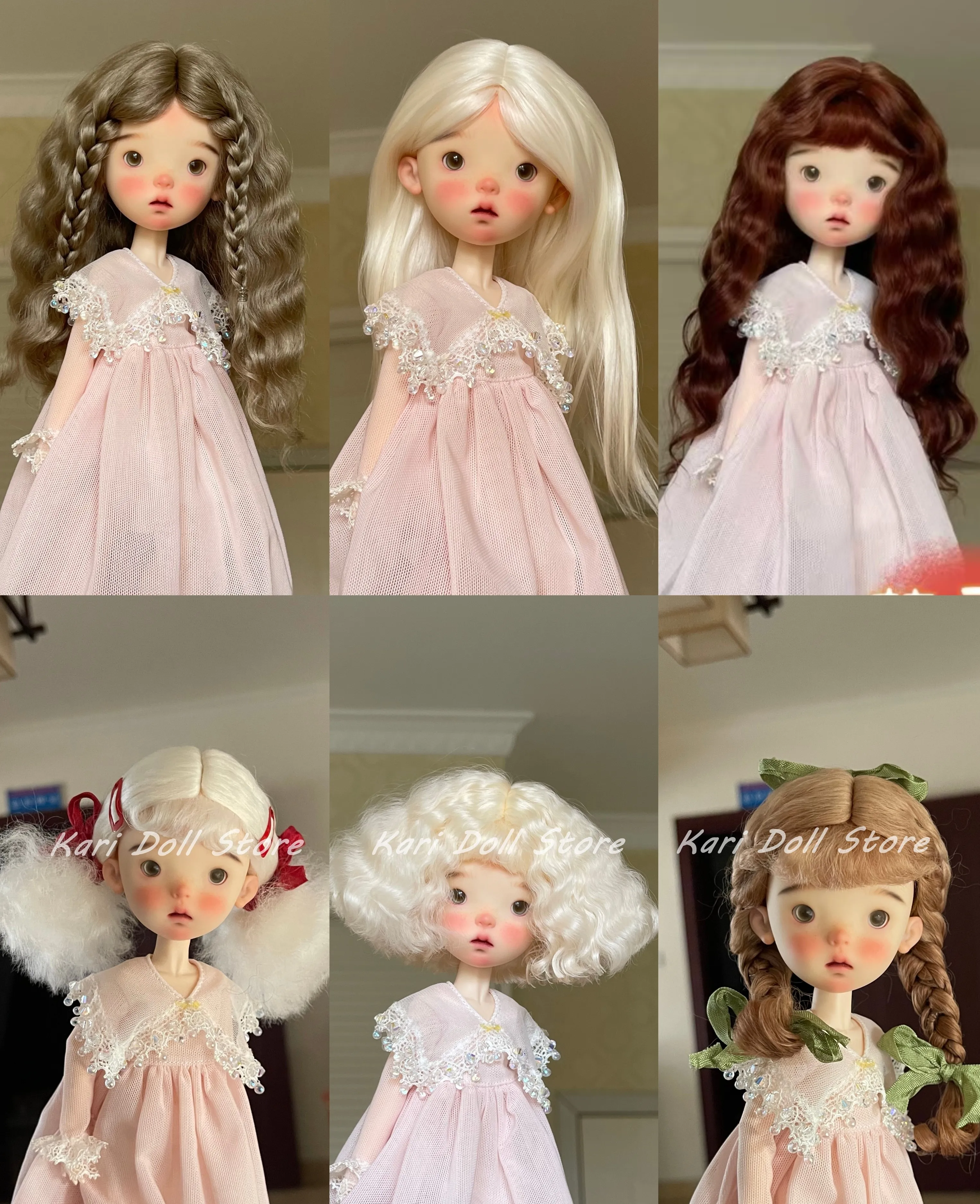 

Kari Doll Natural mohair wigs for Landazz Landoudou Doll 16cm head circumference