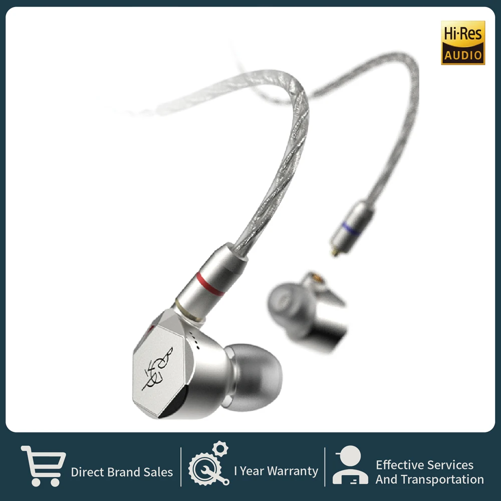 BGVP Melody In Ear Earphones Monitor Wired Headphone 12mm Dynamic IEM Hi-Fi Headset MMCX Interface 3 In 1 Cable 2.5/3.5/4.4mm