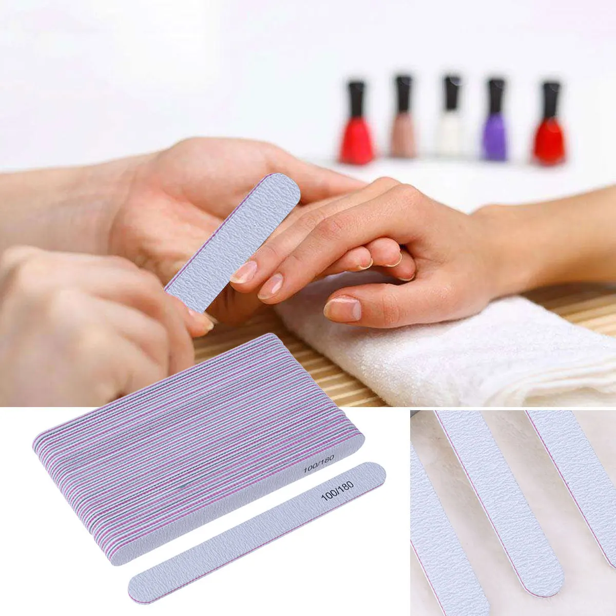 25 Stuks Dubbele Frosted Nagelvijl Gepolijst Bar Manicure Tool Voor Vrouwen Meisjes Chic Vormgeven Smoothing Natuurlijke Kunstnagels salon Gebruik