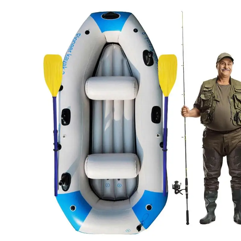 قارب صيد قابل للنفخ في الهواء الطلق قارب عائم الانجراف قارب المحمولة بحيرة تعويم مع مضخة يدوية مجداف وسادة مقعد حبل بجولة