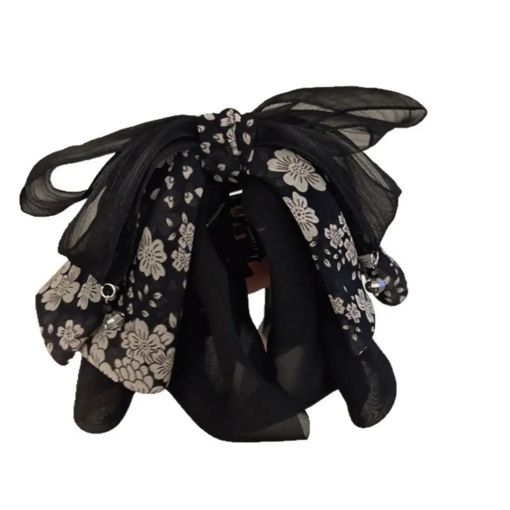 انتزاع كليب القوس الشريط مشبك شعر البولكا نقطة الأزهار الشيفون Bowknot مشبك شعر ذيل حصان كليب أغطية الرأس زهرة دبوس الشعر إكسسوارات الشعر