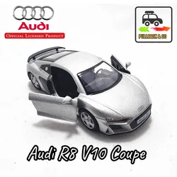 1:36 Audi R8 Police Pullback Toy Car Model Mechanic Replica Official Licensed Scale Diecast Miniature Art Xmas Kid Boy Gift