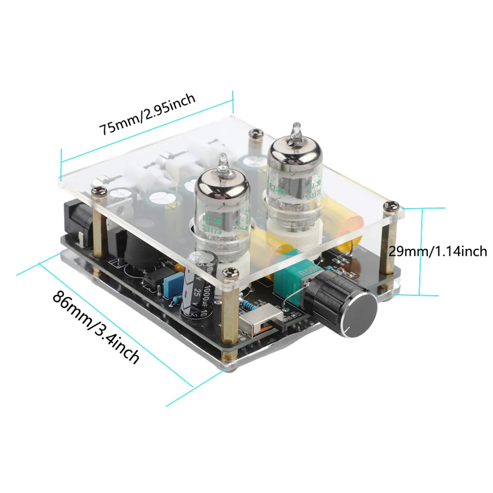 Upgraded 5654 Tube Preamplifier Amplifiers HiFi Tube Preamp Bile Buffer Auido Amp Speaker Sound Amplifier Home Theater DIY