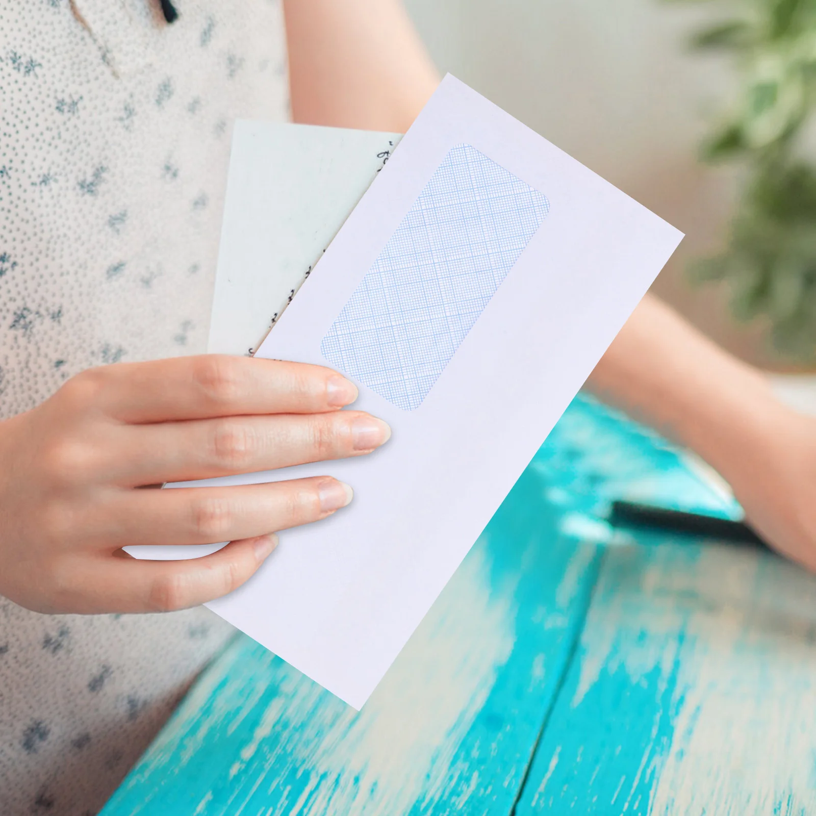 50Pcs Self-Sealing Security Envelopes Left Window Design for Documents Invitations Peel Seal Privacy Protection