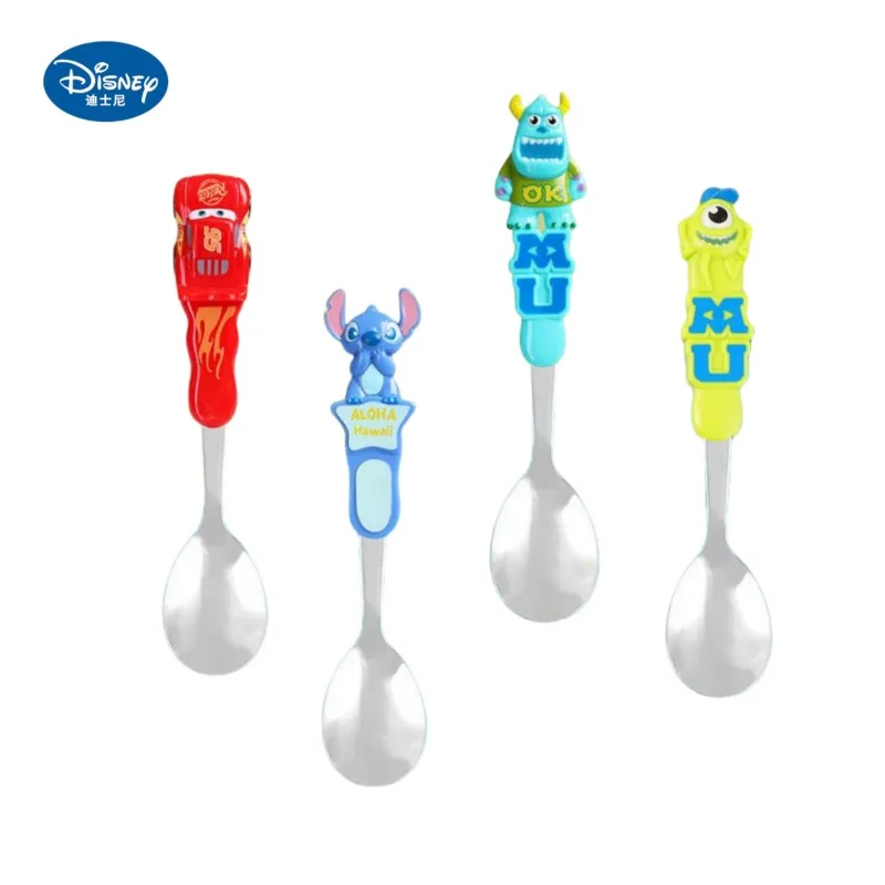 

Disney Lightning McQueen Mickey animation peripheral 3D cartoon image handle children's stainless steel food grade tableware