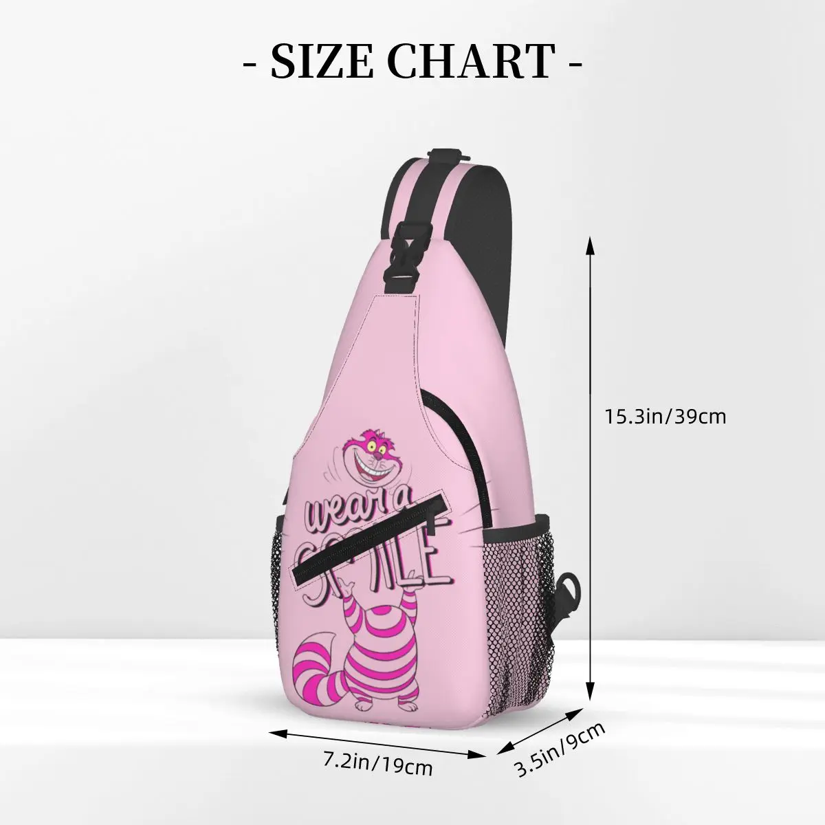 Custom Cheshire CatWear A Smile Backpack Traveling Hiking Bag Shoulder Crossbody Chest Backpack Sling Crossbody Backpack