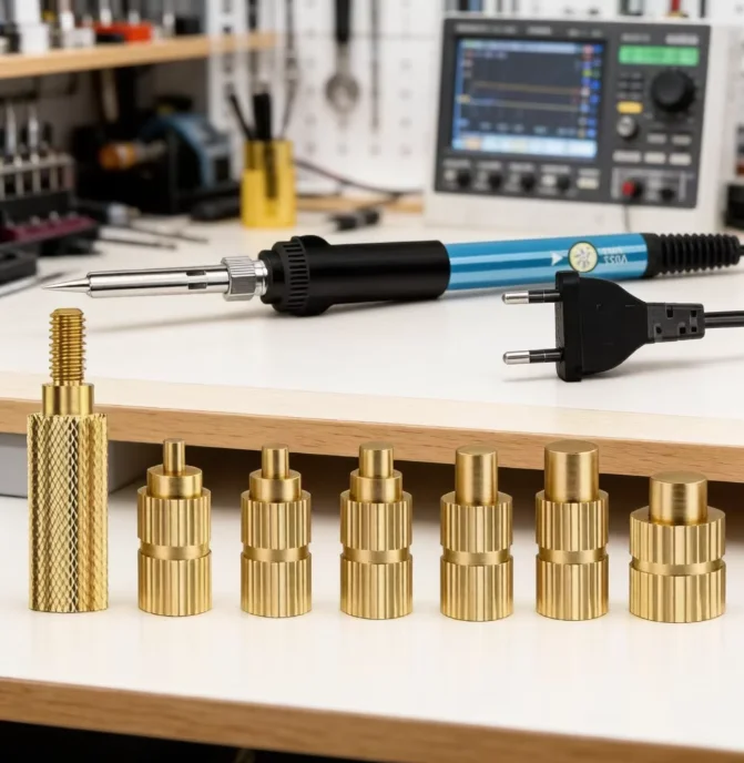 Heat Set Soldering Iron Tip Head Insert M2-M6 Hot Melt Brass Embedded Thread Nut Kit with Soldering Tools for Electronic Repair