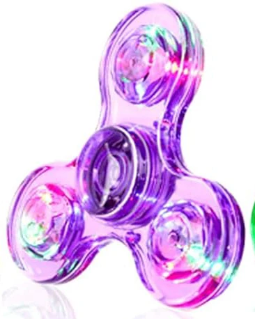 Kristal Lichtgevende LED licht Fidget Spinner Hand Top Spinners Glow in Dark EDC Stress Relief Speelgoed Kinetische Gyroscoop voor Kinderen - afbeelding 1