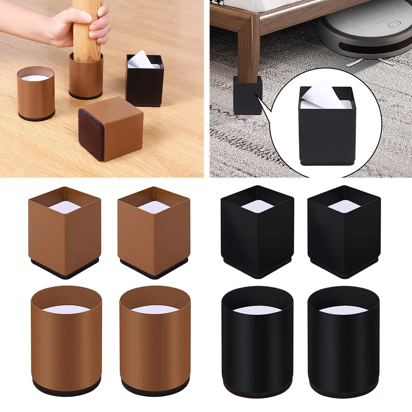 2 Pcs Chair Riser Sofa Table Feet Protector Couch Furniture Leg Extenders Durable for Wood Carpet Surface Flooring Protecting