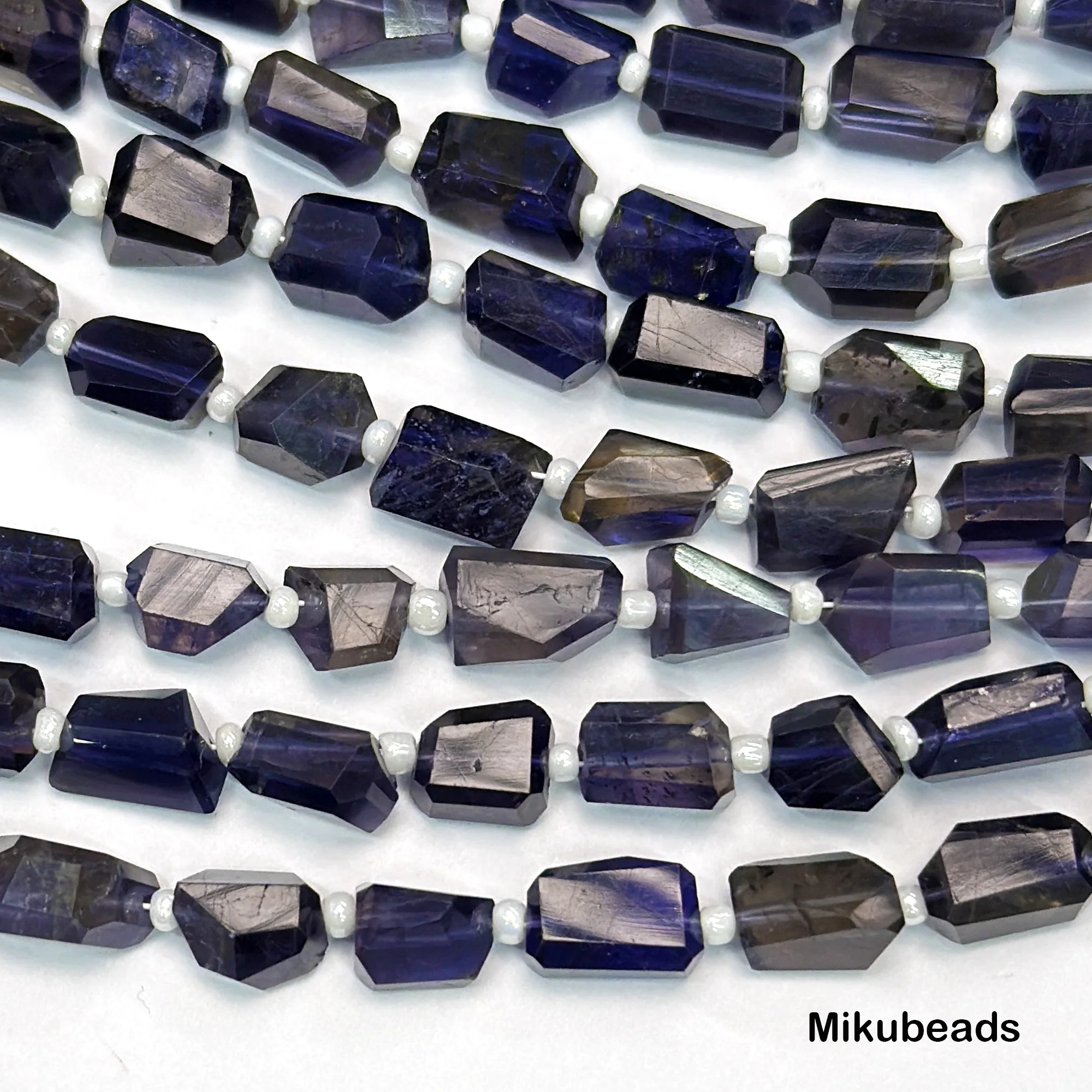 Natural AA Iolite Cordierite 3.5-7*5-10mm Faceted Irregular Shape Beads Shinny Stone For Jewelry Making DIY Bracelet Necklace