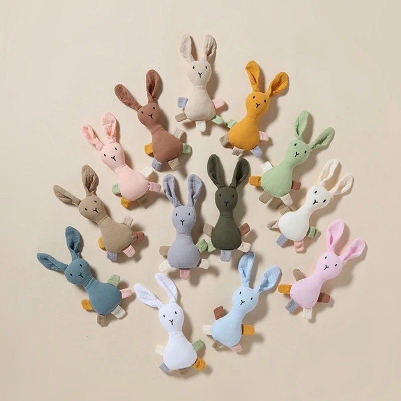 New Stuffed Bunny Doll Baby Rattle kawaii Rabbit Newborn Soothe Appease Snuggle Toy Safety Cotton Baby Shaking Rattle Toys