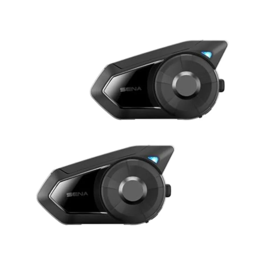 

Motorcycle Bluetooth headset for intercom communication mesh network compatible HD speakers dual pack black lightweight breatha