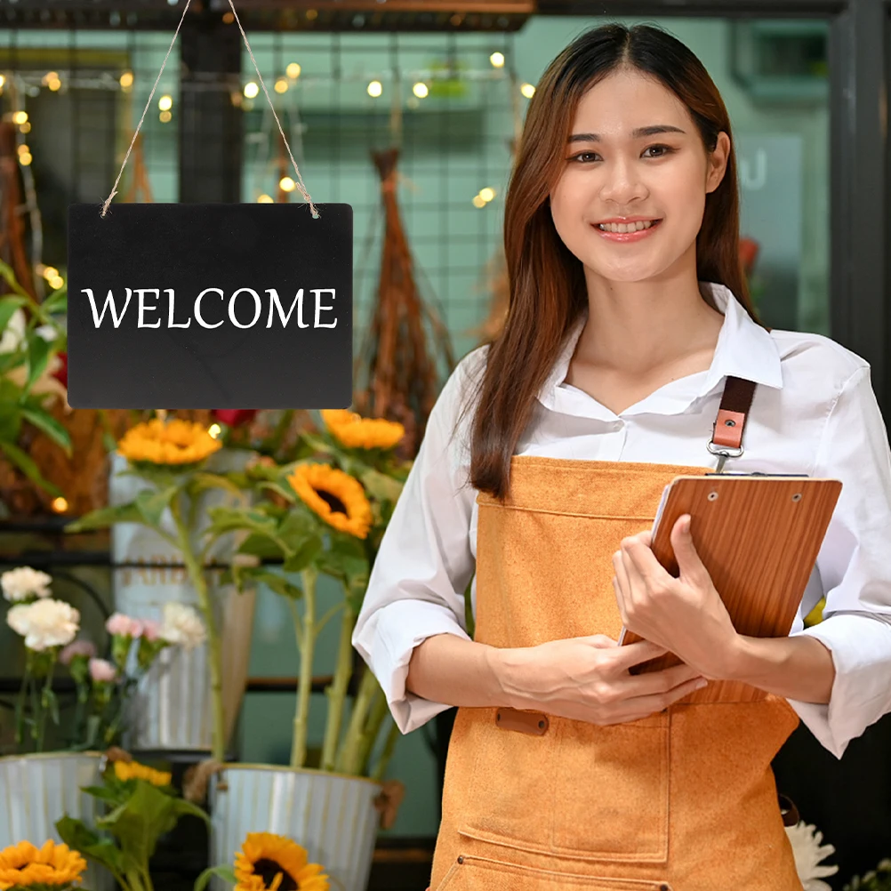 

2pcs Wooden Hanging Chalkboard Double Sided Vintage Erasable Memo Message Saving For Kitchen Wedding Party