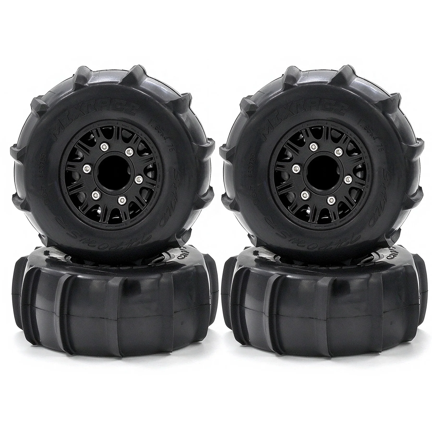 RED SPIDER 4Pcs 116mm 1/10 Short Course RC Sand Paddle Tires  Wheels for Slash 2WD 4WD SCX10 Sand Dune Buggy Upgrade