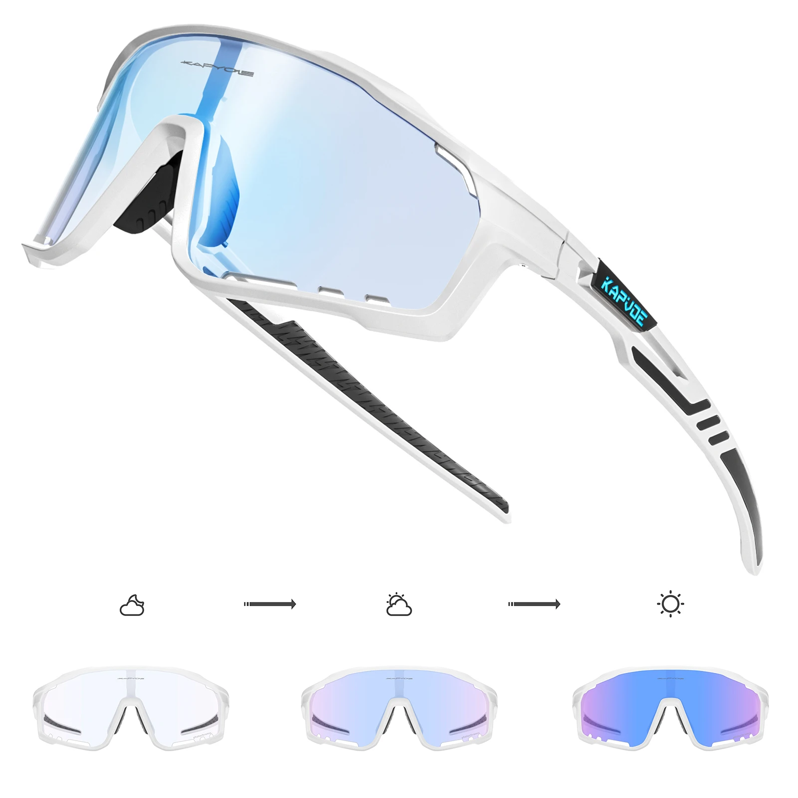 Kapvoe fotochromowe okulary rowerowe okulary przeciwsłoneczne rowerowe męskie gogle rowerowe UV400 Outdoor okulary rowerowe MTB akcesoria sportowe