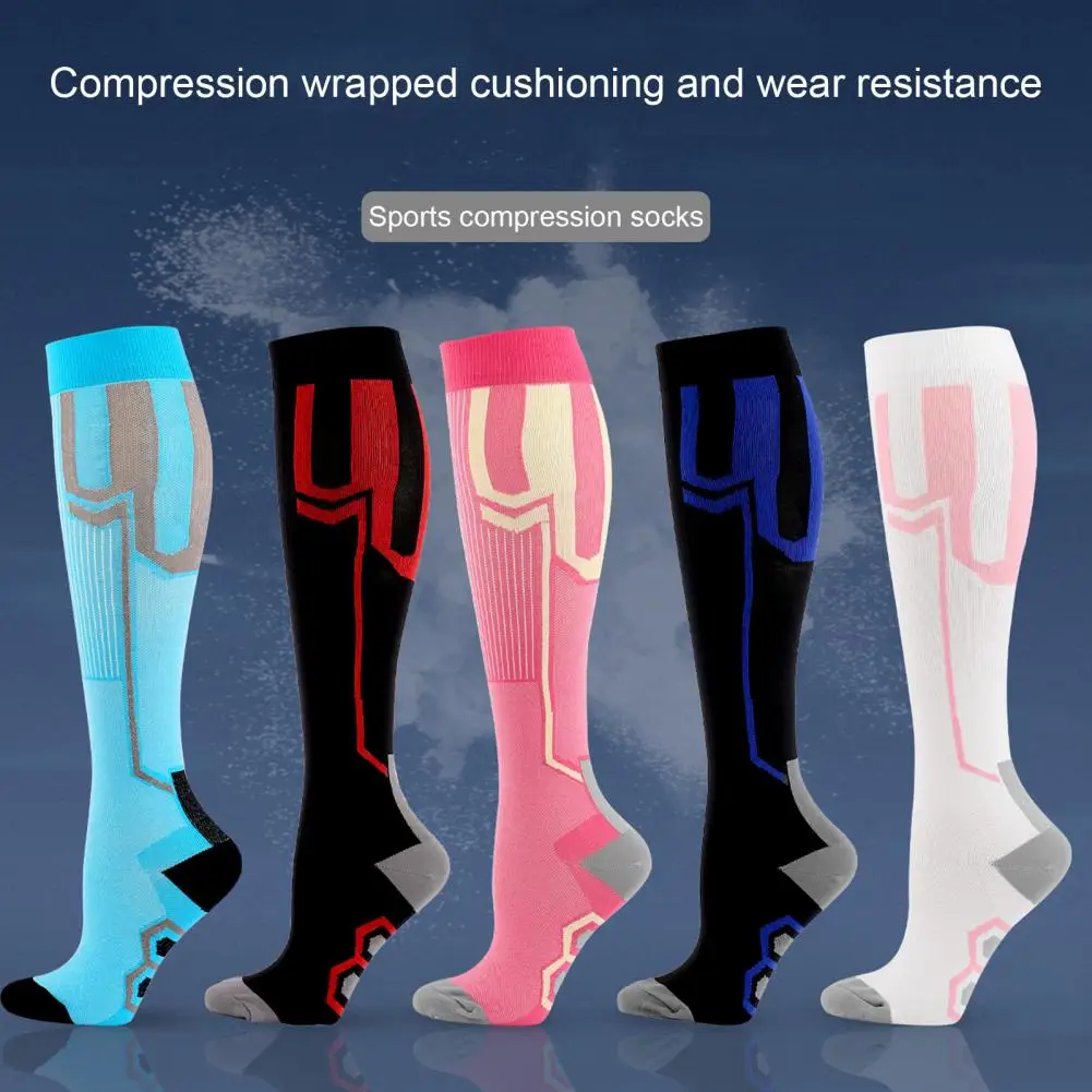 1 Pair Compression Socks Sports Socks Knee Legging Stockings Running Athletic Crossfit Flight Cycling Long Pressure Stockings