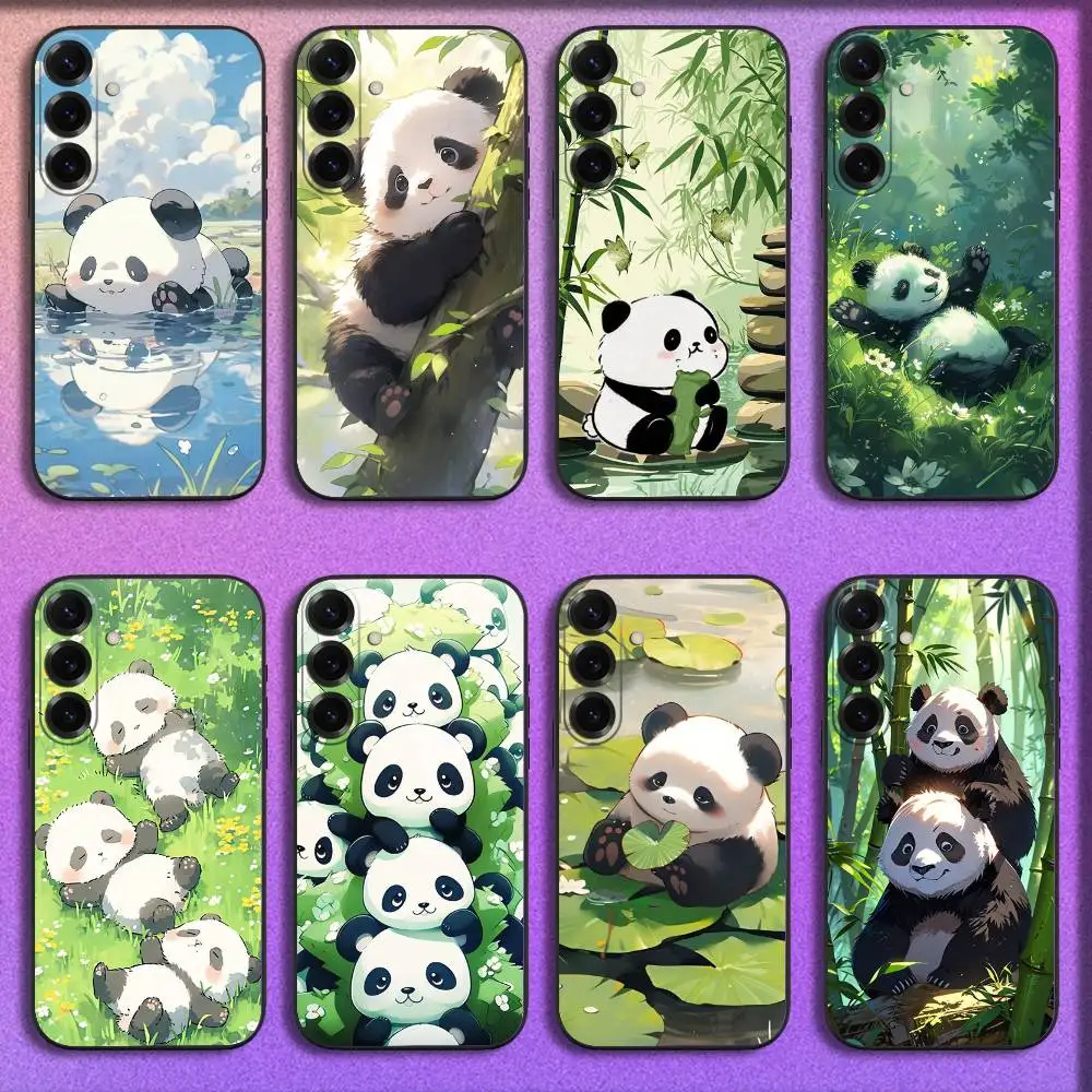 

Cute cartoon panda Phone Case For Samsung S25,S24,S21,S22,S23,S30,Ultra,S20,Plus,Fe,Lite,5G Black Cover