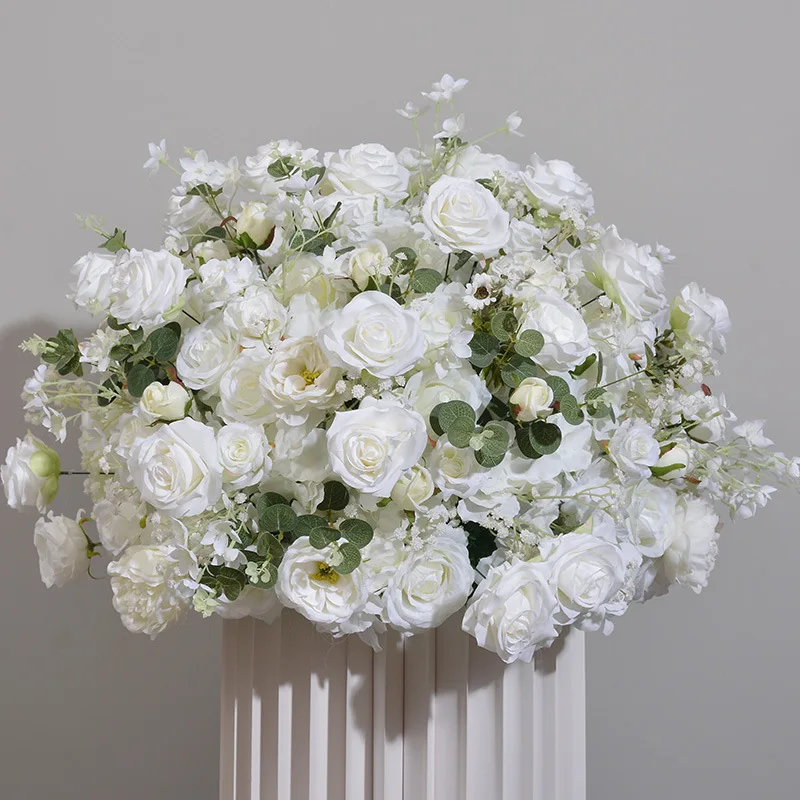 Imagem -04 - White Gypsophila Rose Flower Ball Casamento Backdrop Decor Babybreath Floral Table Centerpieces Event Party Props Road Lead