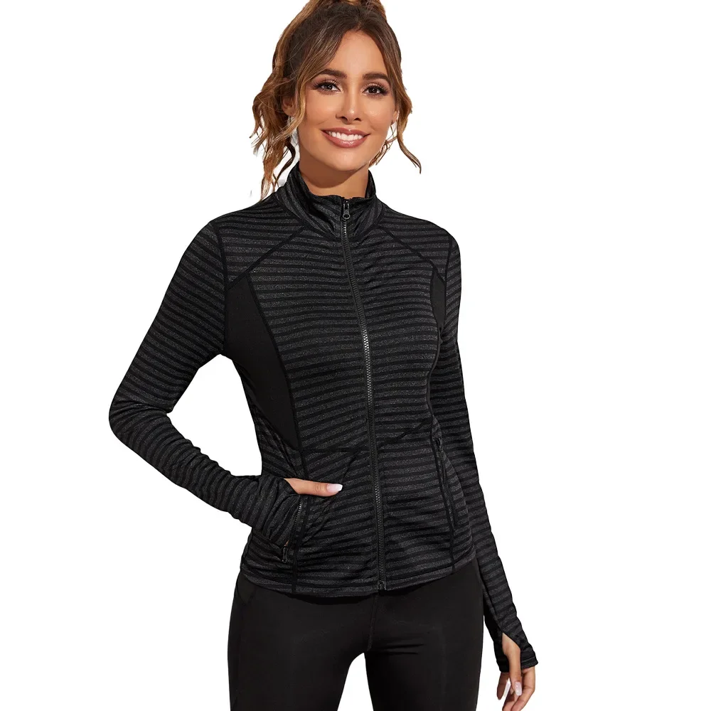 2024 Yoga Jacket Women's Tight Zipper Fitness Clothes Slim Fit Sports Long Sleeve Top Running Training Leisure Sweatshirt Women