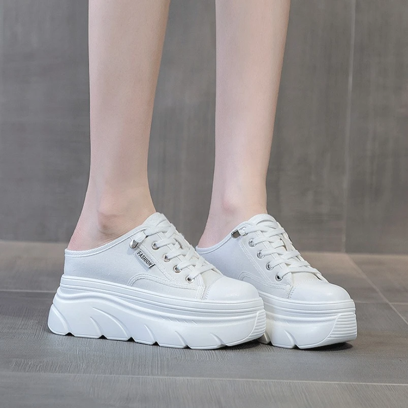 

2025 9 см воздушная сетка из натуральной кожи, дышащая летняя повседневная удобная обувь на танкетке на платформе, массивная обувь