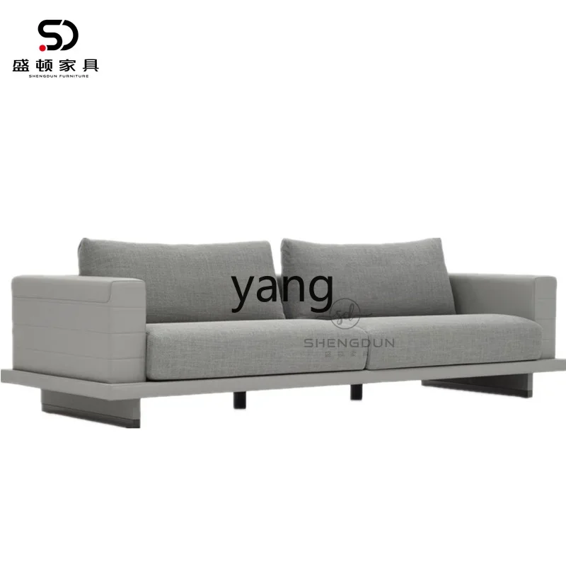 LH  minimalist leisure chair postmodern villa living room model leather fabric combined with double triple sofa