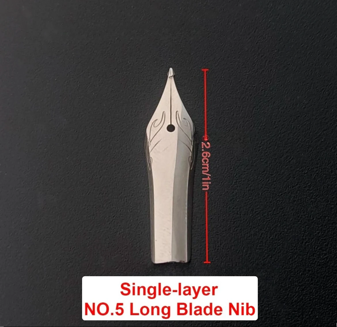 Cheap Sale Rounded Polished Thick Fountain Pen 2.5mm Plain/Hooded Nib Double-layer Long Blade Nib Two-color School Practice Nib