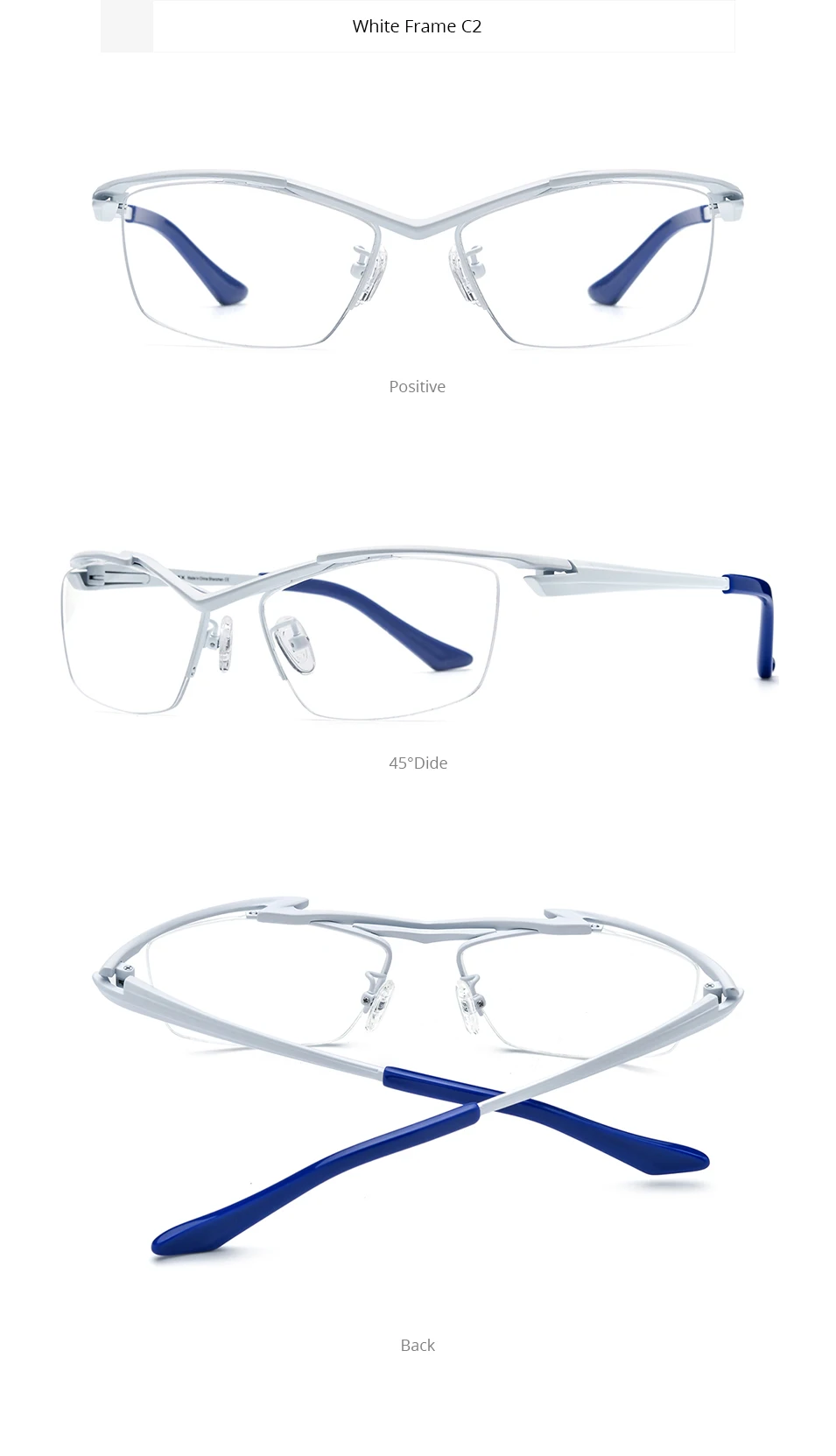 FONEX Titan-Brillengestell für Herren, Markendesign, halbrandlose quadratische Brille, halbrandige japanische ultraleichte Brille 85763 – Detail 8