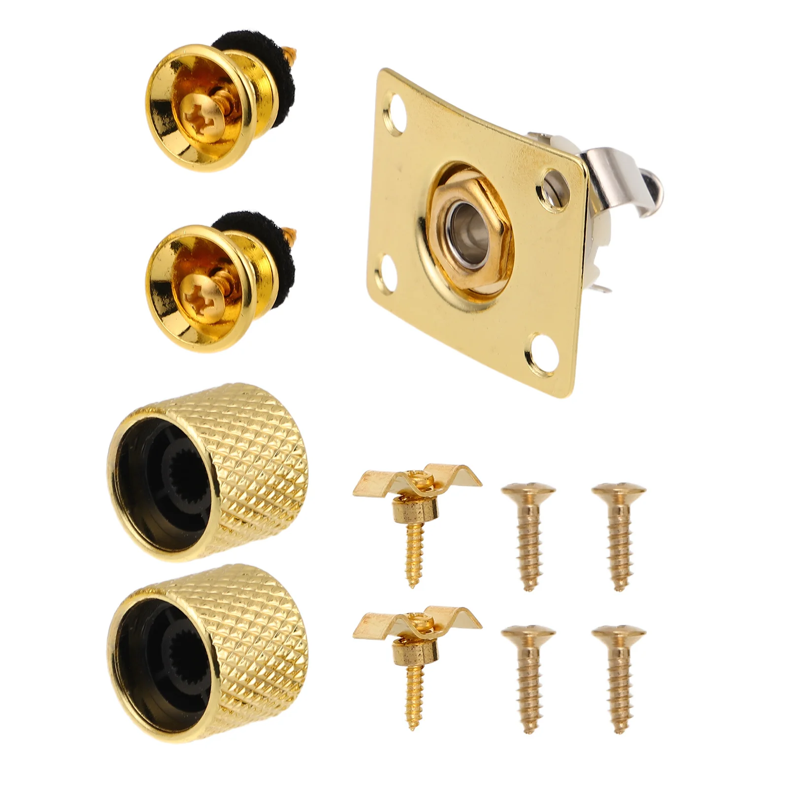 

Guitar Accessory Set Electric Parts Screws Jack Plate Accessories Metal Strap Lock Button End