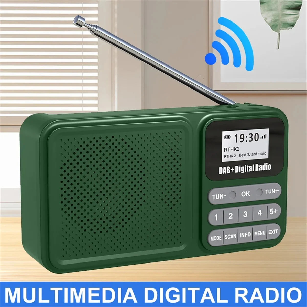 Portable + Digital Radio Solar Powered Bluetooth FM Radio Supports U Disk TF Card Mp3 Play Loudspeaker LCD Display