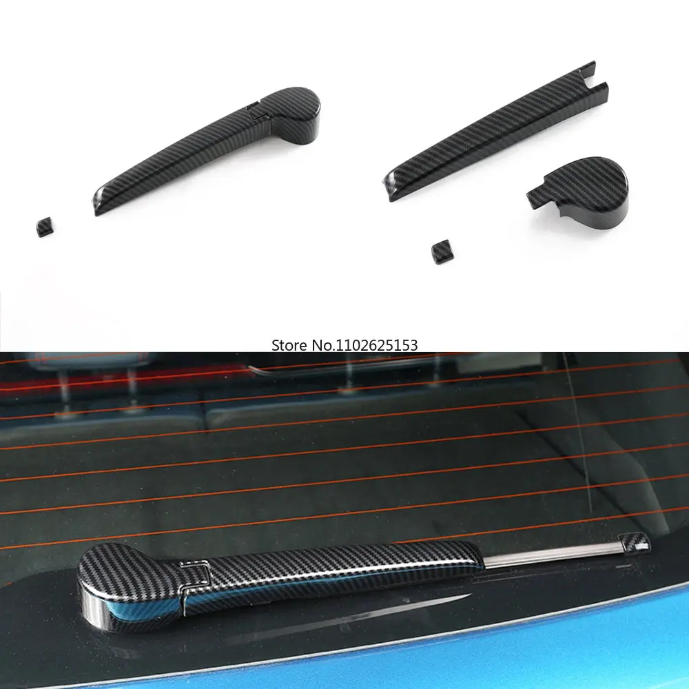 

For BYD YUAN PLUS ATTO 3 2022 2023 Rear Window Wiper Cover Trims Windscreen Wipers Decoration in ABS Carbon Fiber