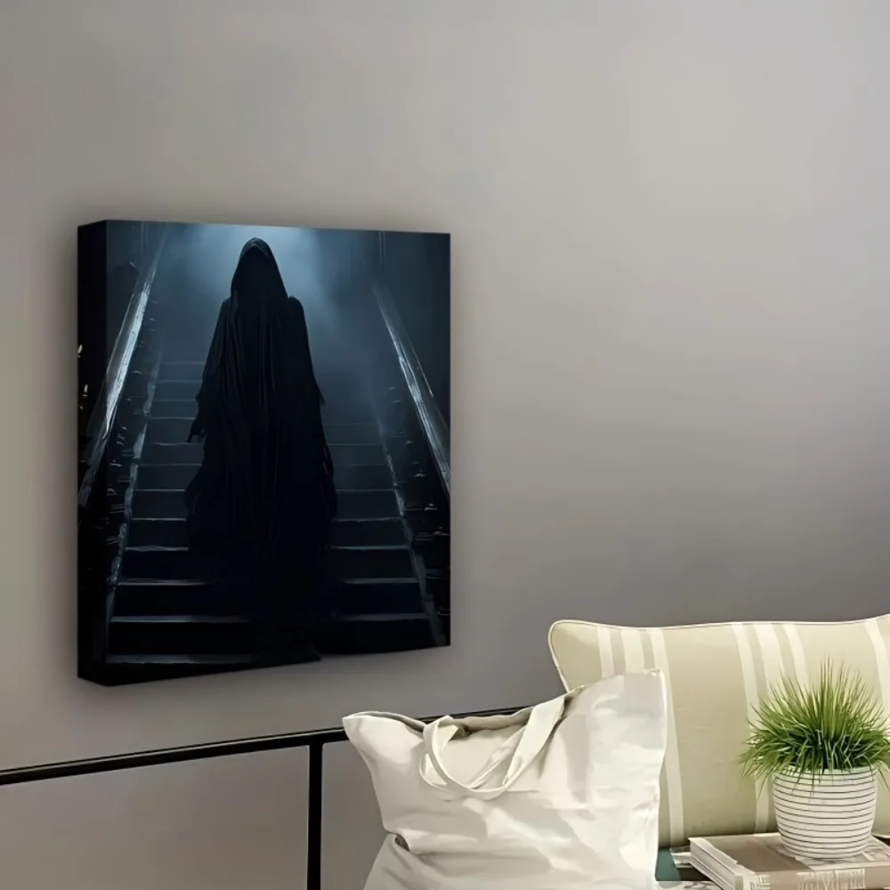 

1.5 inch solid wood frame, Halloween mystery dark horror ghost art, wall decoration hanging paintings.