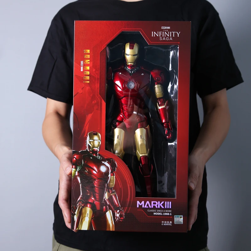 

Marvel Genuine Large Size 14-Inch 36cm Glowing Iron Man Mk3 Movable Figurine Collectible Figurine Commemorative Edition Toy Gift