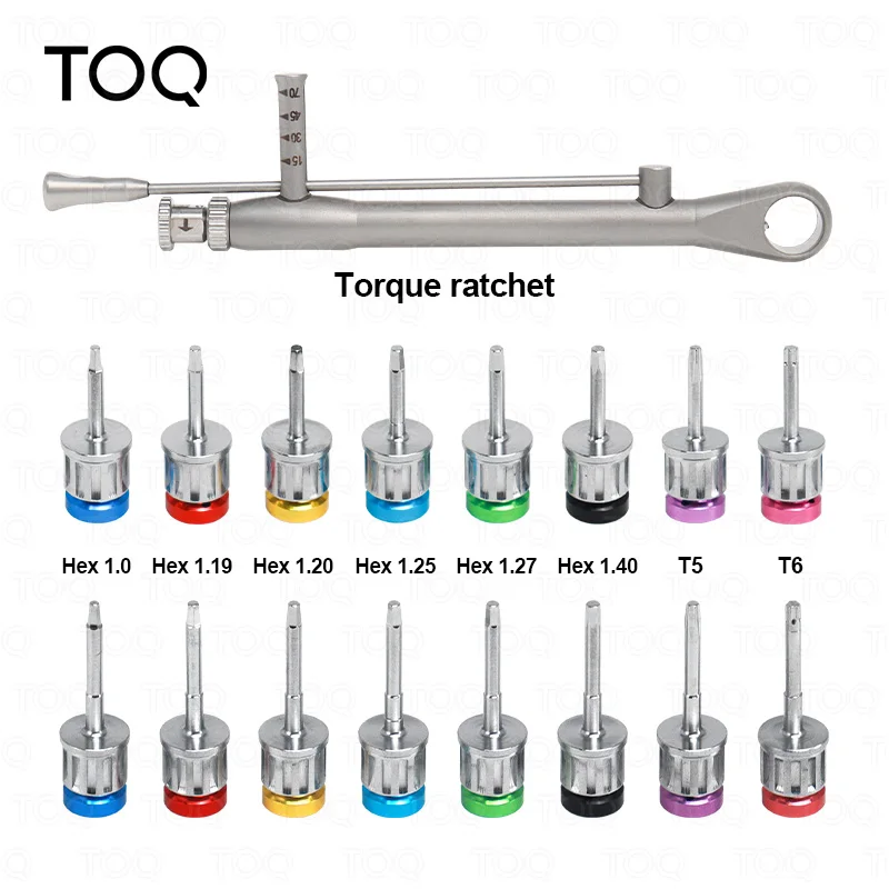 Kit universel de tournevis dynamométriques pour implant dentaire, tournevis à cliquet, outils de réparation dentaire, prothèses, 10-70NCM