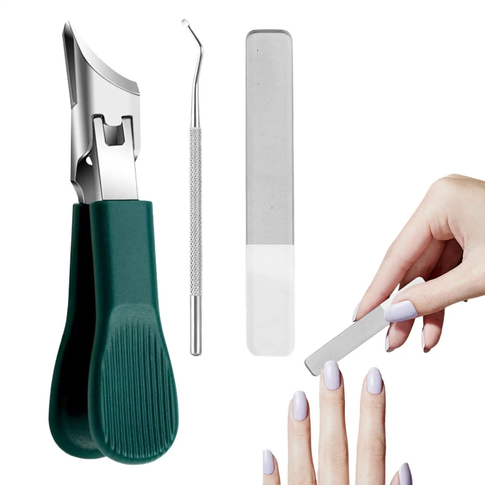 Nagelknipper Eagle Snavel Nagelknipper Set Roestvrij staal Schuin gereedschap met anti-spatontwerp voor vrouwen Ouderen Volwassenen Manicure