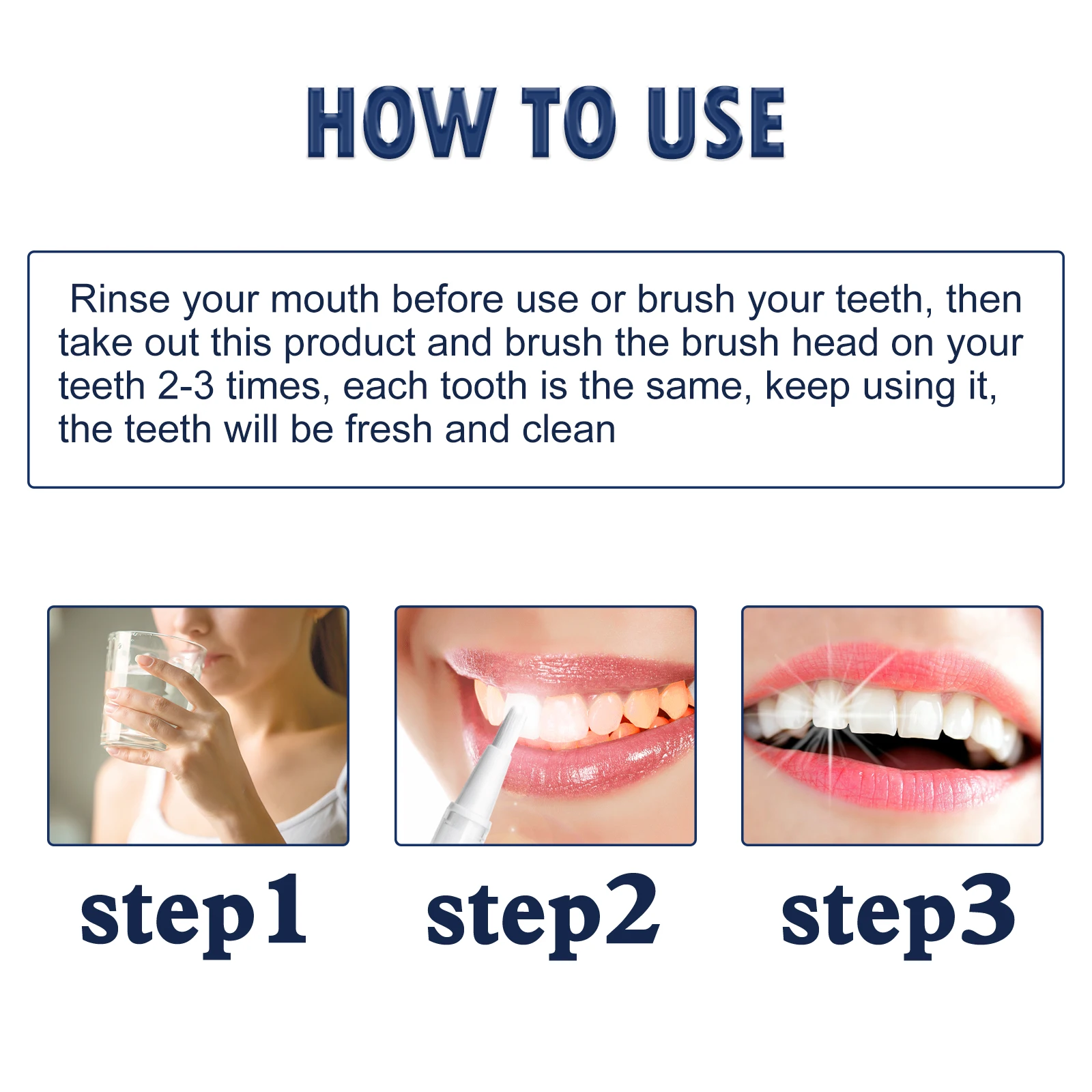 OUHOE 치아 미백 에센스 펜 치아 청소 관리 신선한 호흡 연기 얼룩 제거 치아 미백 치아 청소 펜 3pcs