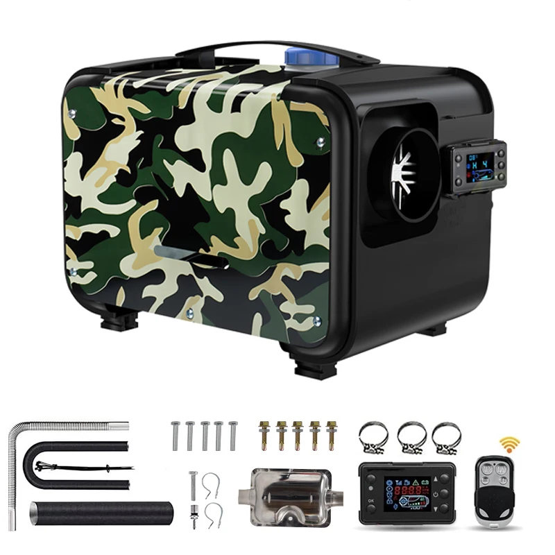 سخان ركن ديزل ممتاز 12 فولت/24 فولت/220 فولت - طاقة قابلة للتعديل 5 كيلو وات/8 كيلو وات (تدفئة سريعة للسيارات والشاحنات والمركبات الترفيهية، ضوضاء منخفضة)