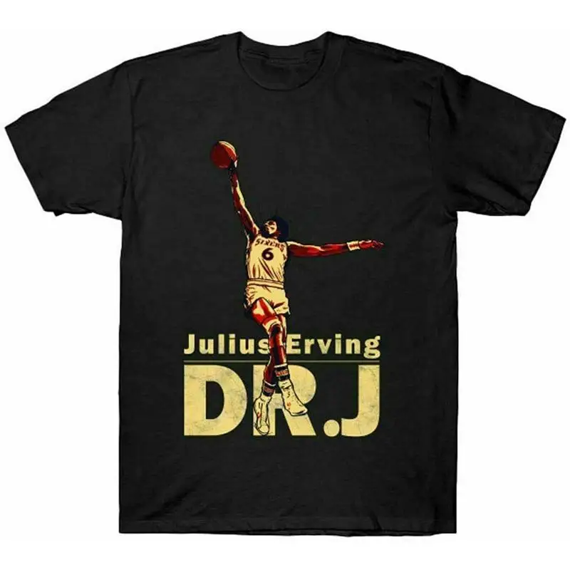 Julius Erving Dr J Men T Shirt Black Cotton All Size S 5Xl