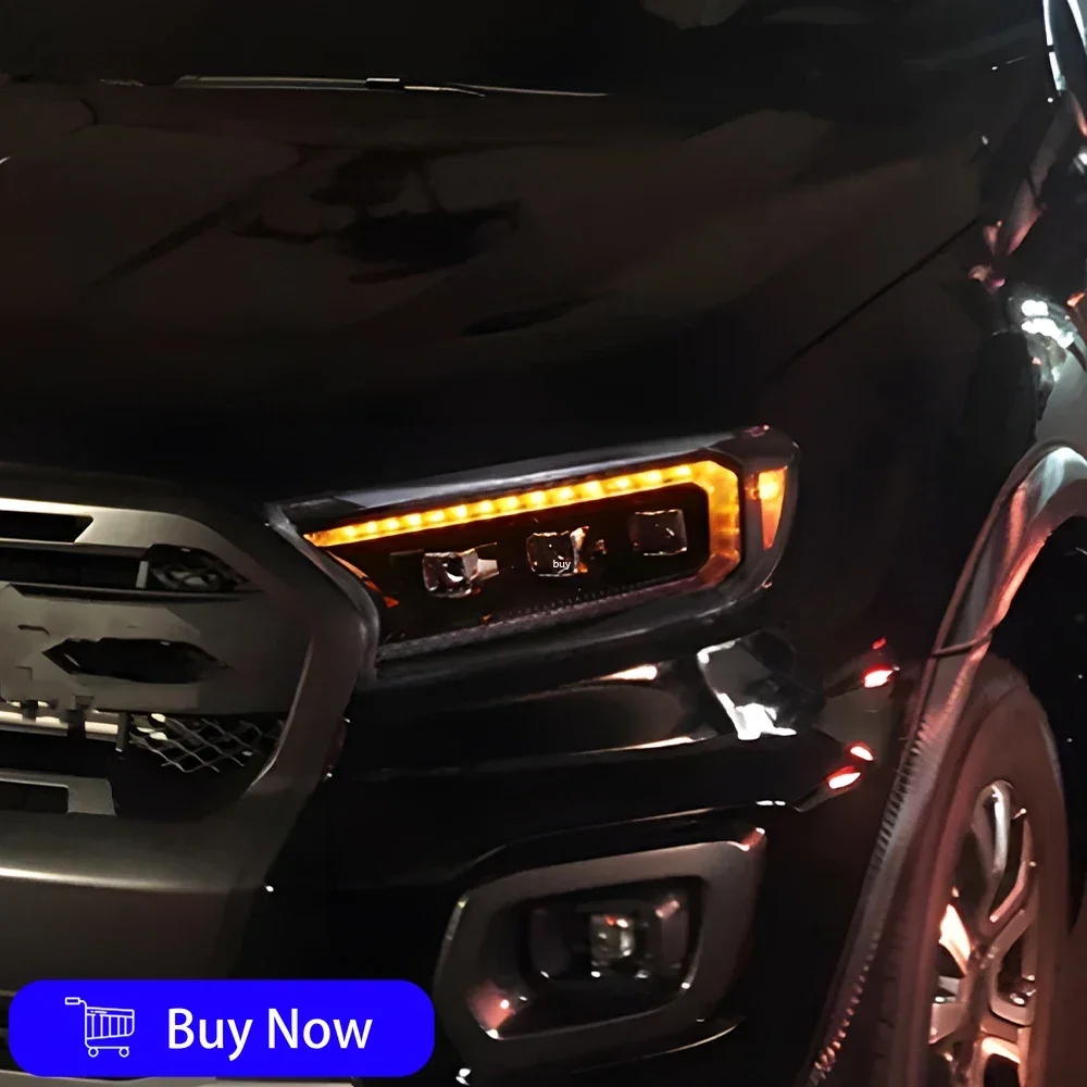 

Для Ford Ranger 2016-2020 автомобильные передние фонари, светодиодные автомобильные фары в сборе, обновление динамического DRL 3, инструмент для линз проектора, автомобильные аксессуары